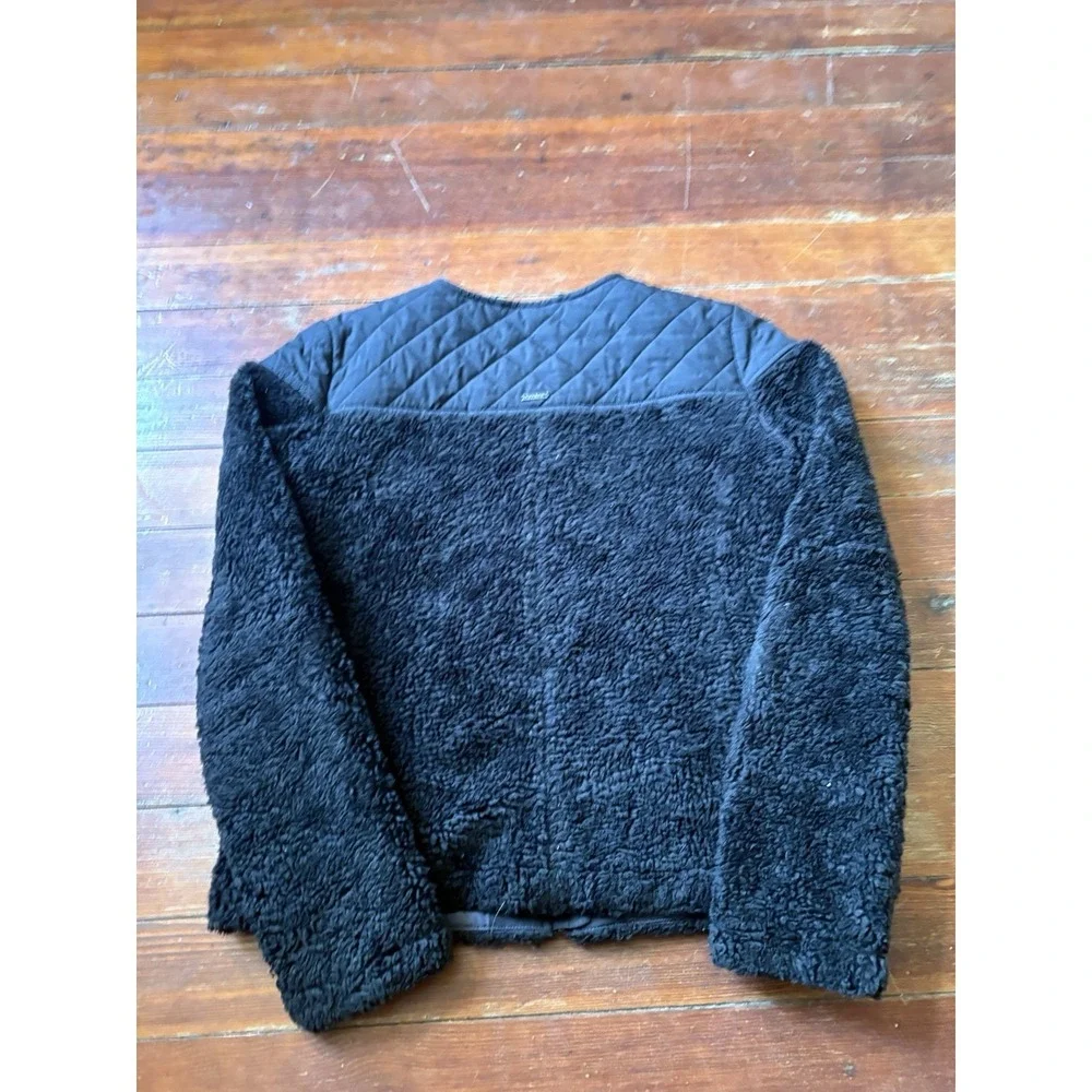 PrAna Women's Sweater Sherpa Black Fleece Full Zip Size Medium
